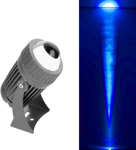 Luce A Fascio LED - RGB Con Faretto Rotante Con Telecomando, Proiettori A Fascio Stretto Da 10 W, Faretti Per Illuminazione Remota Impermeabili IP67, Luci Con Angolo Del Fascio Regolabile(Blue,12v)