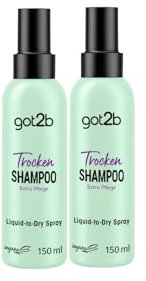 got2b Trockenshampoo Extra Pflege Liquid-to-Dry Spray (2x 150 ml), Dry Shampoo für makellos-frische Looks, Trockenshampoo ohne sichtbare Rückstände mit 24 h fruchtig-floralem Duft