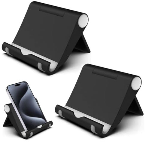 EIHI 2 PCS Soporte Plegable para Móvil y Mesa, Accesorios para Oficina (2 Negros)