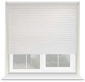 Sales Today Interiror Temporary Pleated Blinds Self-adhesive Non-woven No Drill Stick On Paper Blinds for Bathroom Kitchen Bedroom Door Windows (White, 120 x 200cm)