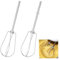 2 Stück Handmixer Zubehör Set, Universal Rührbesen für Handmixer, Schneebesen aus Edelstahl Ersatz mit Vier Stäben, Linker und Rechter Schneebesen für Küchenmaschine (Gerader Griff)