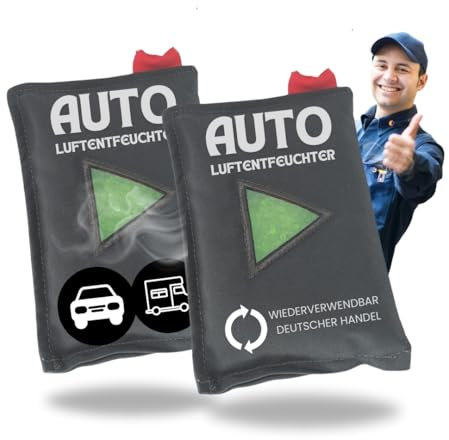 TronicXL Lot de 2 coussins déshumidificateurs d'intérieur réutilisables - Accessoires pour voiture, camion, caravane, camping-car, remorque, camping - Sac déshumidificateur d'air - Granulés