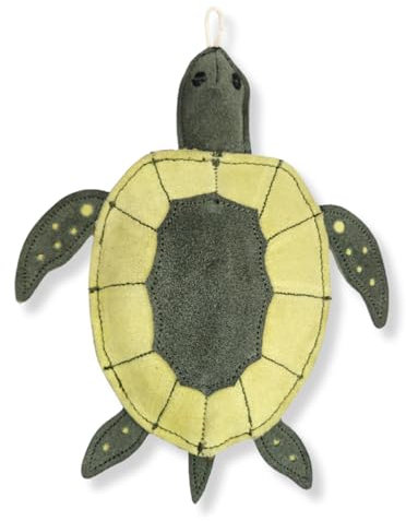 ChronoBalance Schildkröte Nachhaltiges Hundespielzeug aus Leder und Jute mit Kokosfaser-Füllung – Donut, Elefant, Häschen, Giraffe – Umweltfreundlich, Langlebig, Zahnpflege, Sichere Naturmaterialien