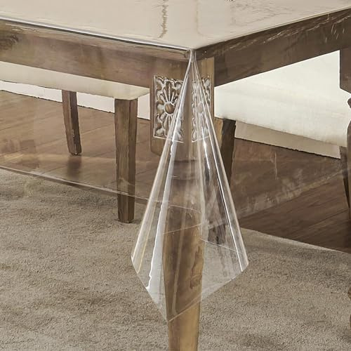 WenYa Nappe en PVC transparent - Protection de table rectangulaire en plastique imperméable et facile à nettoyer pour salle à manger, fête, établi - Résistante à l'huile et aux taches - Réutilisable