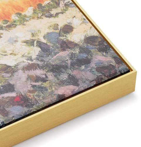 Akfado Floater Frame for 20x24 Canvas Paintings with 0.6-0.8 Deep, DIY Metal Canvas Floater Frames for Abstract Art Prints Family Wedding Portraits,Rustic Farmhouse Room Decor, No Glass & Back (Gold)