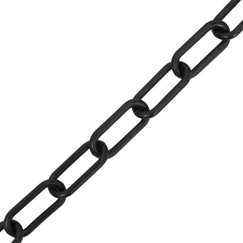 Chaîne de délimitation en plastique - 30 m - Noir - Diamètre : 8 mm - Panneaux de parking - Robuste et résistant aux intempéries - Pour barrières de sécurité