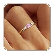 ZNBOH Bague Femme Or Pierre de Naissance Bagues Plaqués Or 18 Carats Pouce Bague con Citrine Grenat Améthyste Péridot Émeraude Alliance Bague Fiançailles Promesse Mariage Cadeau Anniversaire Bijoux