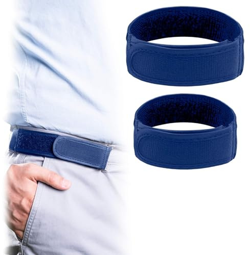 Dfomp Unisex Elastic No Buckle Belt Adjustable Comfortable Stretch Waist Belt (blue, Large)
