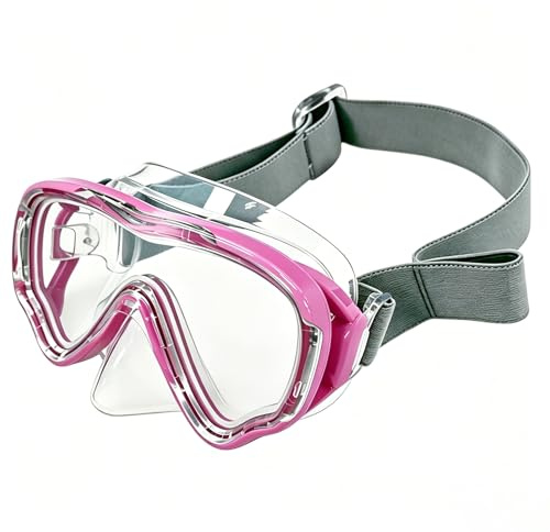 Lunettes de plongée pour Enfants avec Sangle en Tissu, Masque de Snorkeling antibuée, Masque de Snorkeling panoramique HD 180°, Lunettes de Natation Anti-Fuite pour Enfants de 4 à 16 Ans