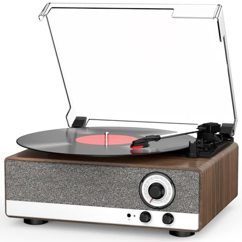 7-in-1 Vinyl Record Player, Bluetooth Belt Drive Turntable