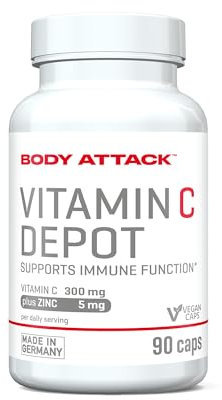Body Attack Vitamin C Depot - 300mg Vitamin C - 5mg Zinksulfat - 90 Caps