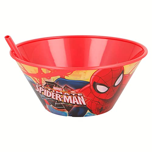 Stor Sippy Bowl 500ml with Straw (Spiderman)
