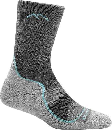 Darn Tough Vermont Women's Light Hiker Micro Crew Lightweight with Cushion Sock (Style 1967) - Grey/Slate, Small