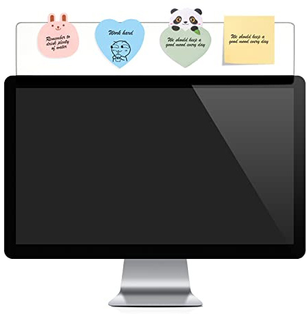 Yocoolfun Monitor Memo Board Top Mount,18 Monitor Sticky Note Holder,Sticky Boards,Message Board for Computer Monitors
