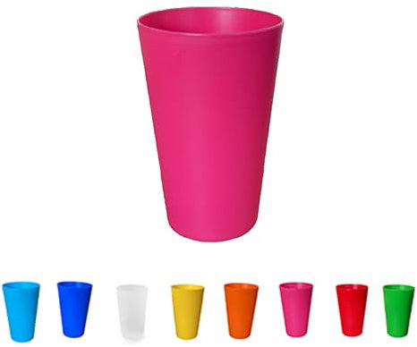 50 Gobelets Réutilisables et Recyclables 30cl - Plastique Polypropylène Rigide - Plusieurs Couleurs (Rose)