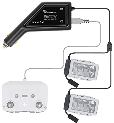 WANGCL Drone Car Charger 3 in 1 Intelligent Charger Hub Drone Battery Remote Control Charging for DJI Mavic Air 2 Air 2S