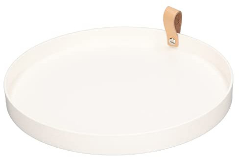 Bandeja de Servicio Redonda Blanca, Bandeja de Tocador Redonda Placa de Joyería de ABS Bandeja Decorativa Bandeja de Servicio para Toallas de Baño Artículos de Tocador de Joyería Desayuno Café