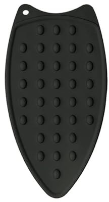 YANGZHI 4Pcs Thickened Silicone Iron Pad Silicone Iron Rest Pad Electric Iron Pad for Ironing Board Heat-Resistant Ironing Board Mat (Black)