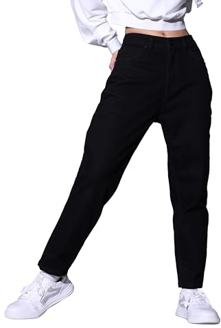 Hubberholme Dam svart regular Mom Fit jeans HHWJNW23504A_BK, svart, 30