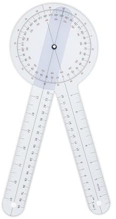 Goniometer 12 inch 360° Clear Protractor Physical Therapy, for Medical Range of Motion Measurement Angle Ruler and Protractors Bulk for Classroom