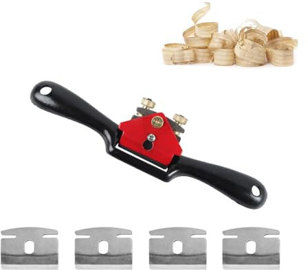 Zasiene Spokeshave Plana Ajustable Manual Garlopa de Carpintería Cepillo de Borde de Mano Ajustable Ajustable Garlopa de Carpintería Spokeshave para Cepilladora de madera con 4 Cuchillas de Repuesto