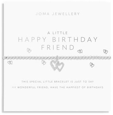 Joma Jewellery A LITTLE HAPPY BIRTHDAY FRIEND Silver Plated 17.5cm Stretch Bracelet stretch
