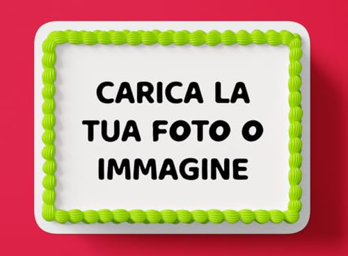 Crea la Tua Cialda per Torta Personalizzata con Foto – Decorazione Alimentare in Pasta di Zucchero Gluten Free, Formato Rettangolare Orizzontale
