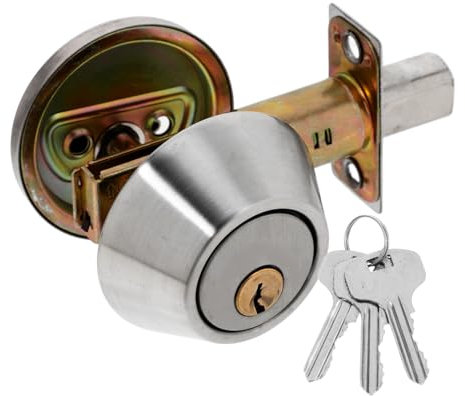 Holibanna Locking Auxiliary Lock for Interior Doors Heavy Duty Deadbolt Lock for Thick Doors Deadbolt for Secure Entry