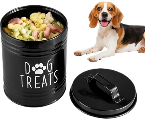 Bavokon Dog Food Container - Metal Airtight Organizer Bin | Metal Dog Food Containers with Handle and Lid | for Pet Puppy Cat Bird Feeding Snacks Treats Home Tabletop Cabinet