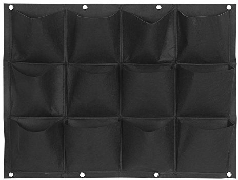 OEBUAFI 7 12 15 18 Borsa per Piantare Tasche, Fioriera Sospesa a Parete da Giardino Verticale per Fiori Fragole Verdure, con Materiale in Feltro Traspirante (12 bocconi)