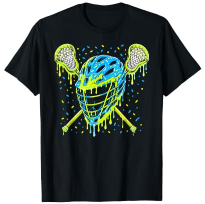 Colorful Dripping Helmet Lacrosse Vibes T-Shirt