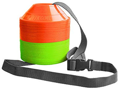 Kwik Goal Mini Disc Cone Kit (50-Pack), Green/Orange