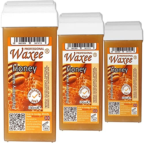 Roll on wax cartridge 100ml roller Natural HONEY- WAXEE (3 x 100ml roll-on wax cartridge)