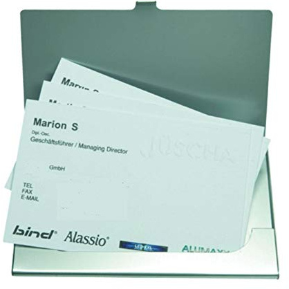 ALASSIO Etui pour 10 cartes de visite en aluminium Argent mat