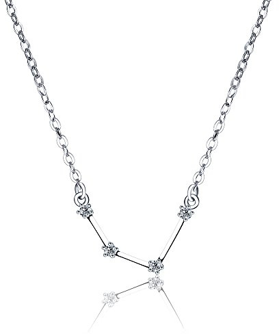 Zodiac Jewelry Aquarius Pendant Necklace For Women 12 Horoscope Astrology 925 Sterling Silver Constellation Choker Gift For Birthday Anniversary Thanksgiving Christmas Valentine’s Day Mother’s Day