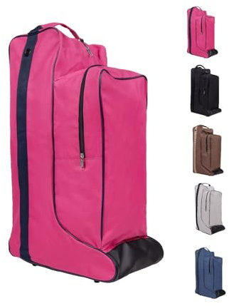 netproshop Wasserabweisende Stiefel- und Helmtasche ca. 60 x 40 x 22 cm für den Reitsport, Farbe:Pink