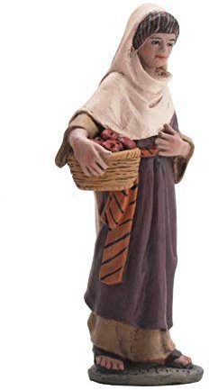Pastora con Cesto di Frutta | Figure misteriose |Figure del presepe |Serie 11 cm| Progettato da José Luis Mayo Decorazione natalizia |Nascita