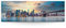Wandbild Skyline New York City - 150x50cm - als Panorama Leinwandbild - Skyline Manhatten mit Brooklyn Bridge USA - mit Aufhänger