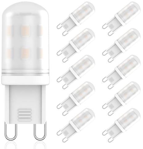 RuLEDne G9 LED Lampe 2W Ersatz Für Halogenlampe G9 28W 25W 20W, G9 LED Neutralweiß 4000K, AC 220V-240V, G9 LED Leuchtmittel, CRI 85+, Kein Flackern, 360 Grad Winkel, Nicht Dimmbar, 10er Pack