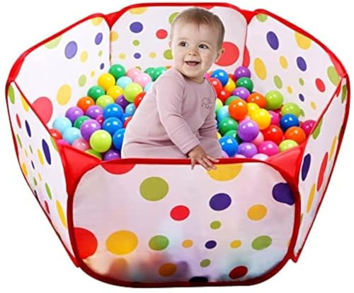 Kids Ball Pit, Large Pop Up Toddler Ball Pits Tent for Toddlers Girls Boys for Indoor Outdoor Baby Playpen w/Zipper Storage Bag Maded by EocuSun, Balls Not Included (Red)