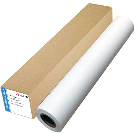 A-SUB Sublimation Paper Roll 120gsm 13 Inch x110 Feet Quick Drying Compatible with Inkjet Printer