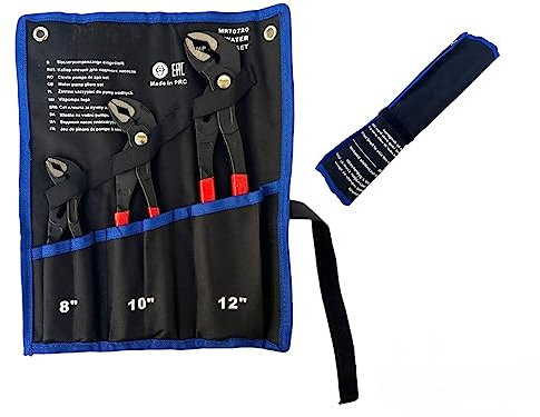 Set 3 Pinze per Tubi D'acqua con Pulsante Regolabile Pinza a Pappagallo 200mm 250mm 300mm Giratubi a Sgancio Rapido con Impugnatura Ergonomica per Tubi e Dadi