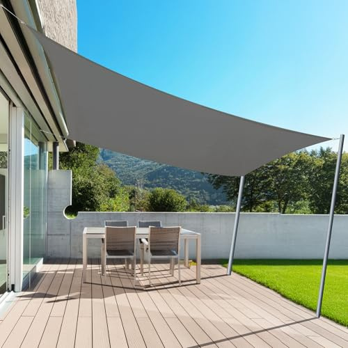 AXT SHADE Sonnensegel Wasserdicht Rechteckig 2,5x4m Wetterschutz Sonnenschutz mit UV Schutz für Terrasse Balkon Garten-Grau Anthrazit