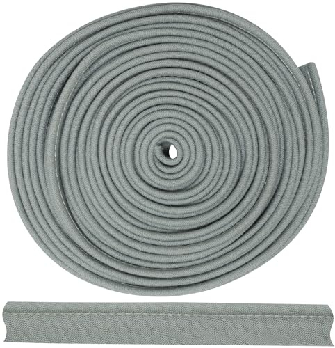 AERZETIX - C72053 - Cinta ribete al sesgo tira decorativa 4.5 metros x 10mm - en poliéster 50% y algodón 50% - color gris oscuro - pasamanería galón ropa cojines edredones