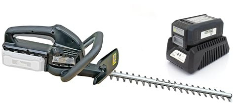Mr. Gardener - 40V Akku Heckenschere bürstenloser Motor AH 40-2 Li - inkl. 2,5 Ah Li-Ionen Akku und Ladegerät - 55 cm Schnittlänge - 20 mm Schnittabstand - Lasergeschnittene Sicherheitsmesser