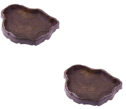 Yardwe 2 Stücke Lebensmittel Wasser Gericht Für Reptilien Harz Schüssel Haustier Fütterung Schüssel Zucht Tablett Reptil Lebensmittel Schüssel Größe