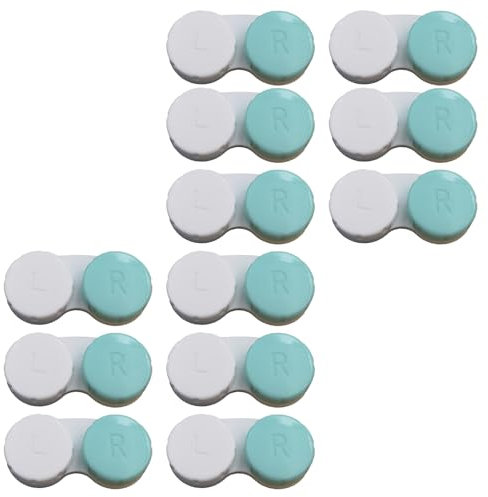 TRMFUSA Contact Lens Case 12 Pack Bulk Pack Includes Tweezers and Applicator Kit Protect your eyes by changing your lens case monthly, Green, Normal