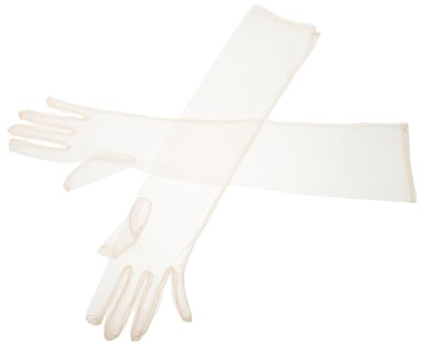 Genérico Guantes Largos De Tul Transparente para Mujer Guantes De Novia Elegantes para Boda Y Fiesta De ÓPera Accesorios De Disfraz Y Noche Ajuste CóModo 21.06X4.33X0.11In