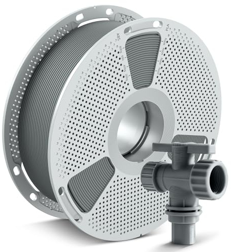 SUNLU PA6-GF 3D-Druckfilament 1,75 mm 1 KG, Nylonfilament mit 25% Glasfaser, Hochtemperaturbeständig bis 205 °C, Korrosionsbeständig, Technisches Filament, ±0,02 mm, 1 KG-Spule (2,2 Pfund), Grau