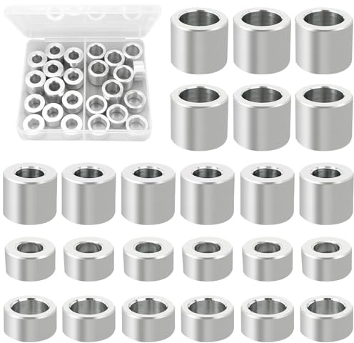 24pcs Spacing Sleeves, Aluminum Sleeves Round Spacer Hose for M6 M8 Screws Bolts
